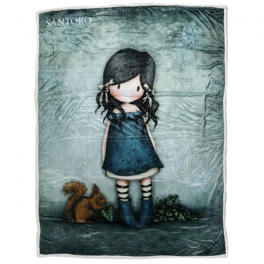 5032 Κουβέρτα Fleece Sherpa Santoro Gorjuss - You Brought Me Love 160X220 Γκρι Das Home