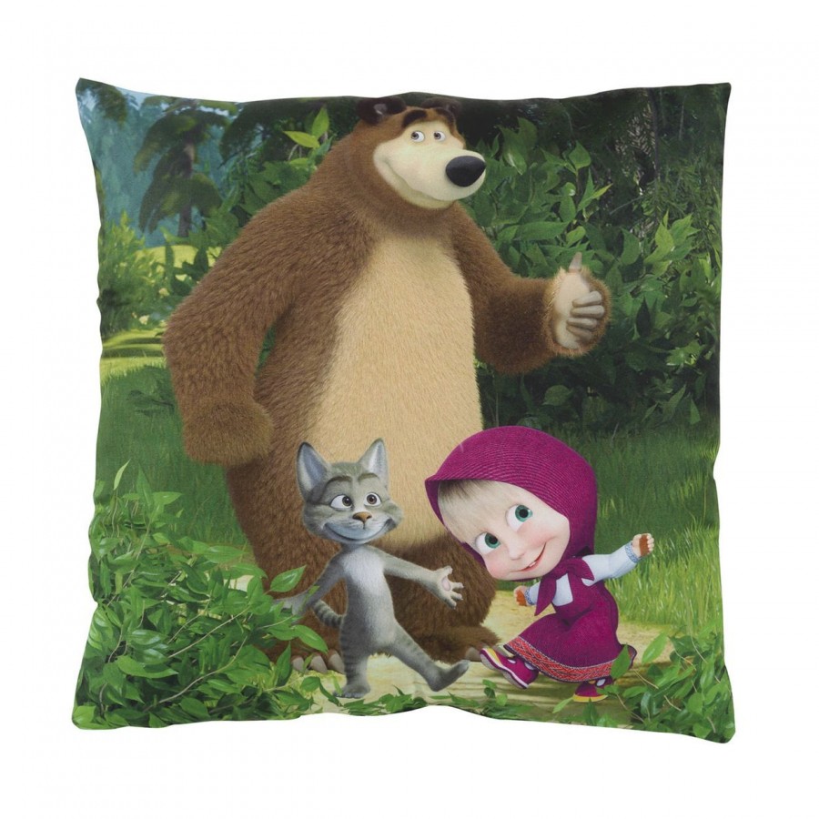 5510 Μαξιλάρι Φιγούρας Masha And The Bear 40X40 Μπλε Das Home