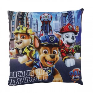 5514 Μαξιλάρι Φιγούρας Paw Patrol 40X40 Μπλε Κόκκινο Κιτρινο Das Home