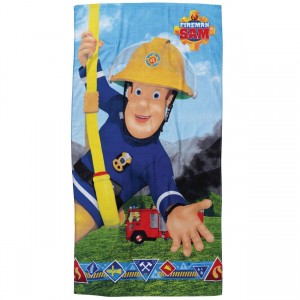 5848 Πετσέτα Θαλάσσης Sam The Fireman 70X140 Μπλε Κίτρινο Das Home