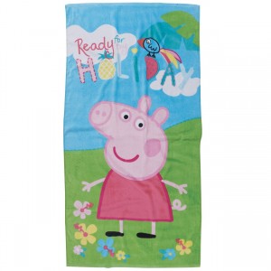 5854 Πετσέτα Θαλάσσης Peppa Pig 70X140 Ροζ Πράσινο Das Home