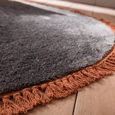 Χαλί Στρογγυλό Harper 925/14 Φ150 Ανθρακί/Κεραμιδί Gofis Home