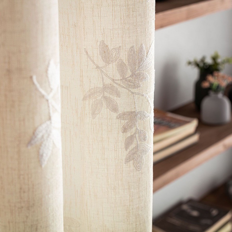 Κουρτίνα Με Τρέσα Leaf 532/06 140X280 Μπεζ Gofis Home Κουρτίνα Με Τρέσα Leaf 532/06 140X280 Μπεζ Gofis Home