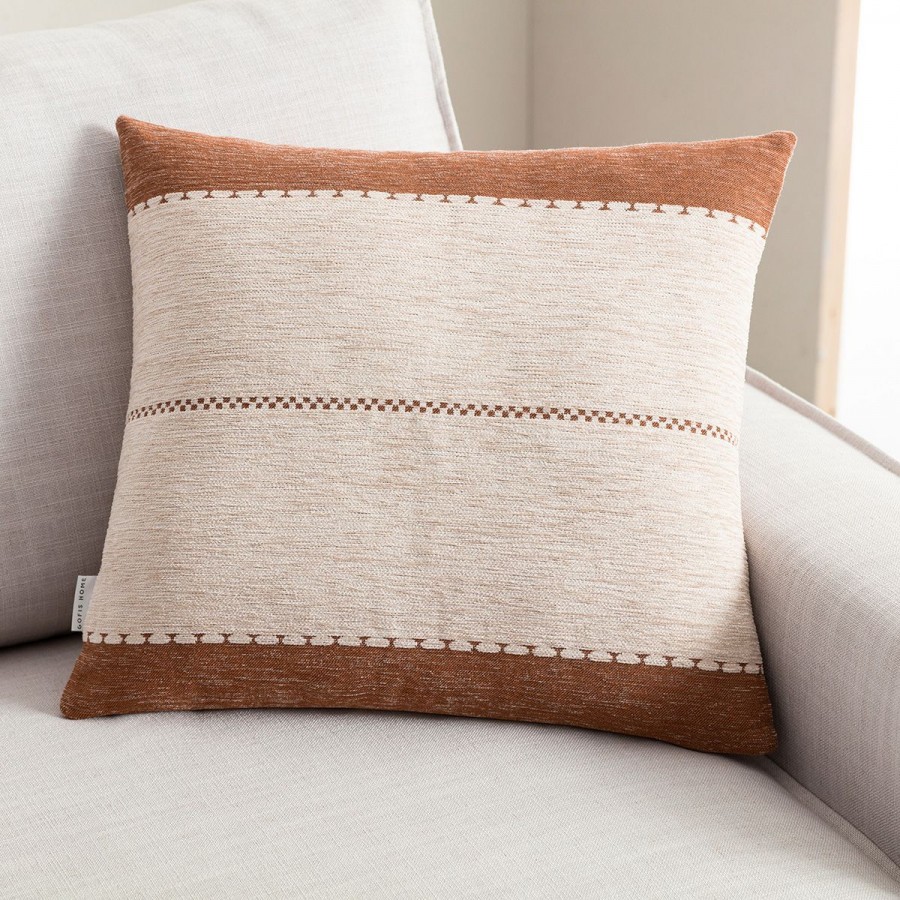 Μαξιλαροθήκη Highlands 863/22 50X50 Leather Brown Gofis Home Μαξιλαροθήκη Highlands 863/22 50X50 Leather Brown Gofis Home