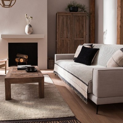 Ριχτάρι Διθέσιου Καναπέ Highlands 863/14 180X250 Μαύρο/OffWhite Gofis Home Ριχτάρι Διθέσιου Καναπέ Highlands 863/14 180X250 Μαύρο/OffWhite Gofis Home