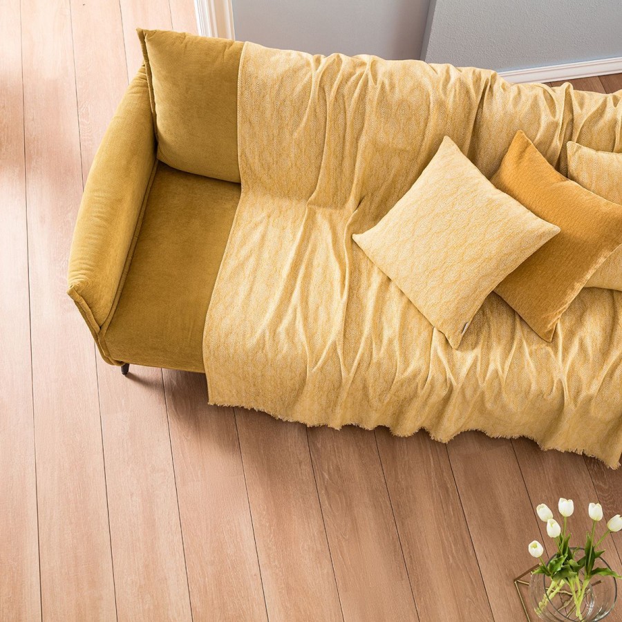 Ριχτάρι Τετραθέσιου Καναπέ Peacock 935/10 180X350 Σταχύ κίτρινο Gofis Home