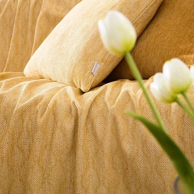 Ριχτάρι Τετραθέσιου Καναπέ Peacock 935/10 180X350 Σταχύ κίτρινο Gofis Home