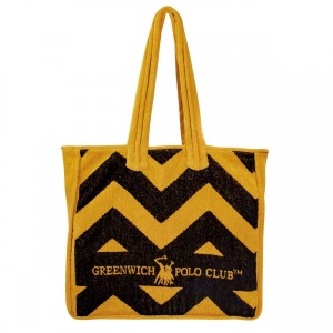 3650 Τσάντα Θαλάσσης 42X45 Ώχρα Μαύρο Greenwich Polo Club