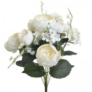 INART Μπουκέτο Λουλουδιών Λευκό-Ελεφαντόδοντο Σίδερο  Συνθετικό / ΠΟΛΥΕΣΤΕΡ Πλαστικό