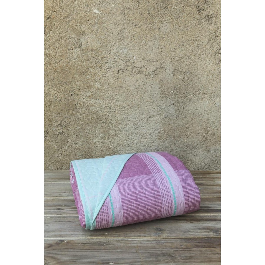 Κουβερλί Υπέρδιπλο Plaid Purple 220X245 Kocoon