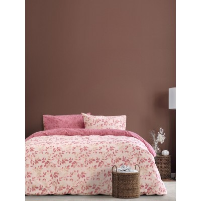 Σετ Παπλωματοθήκη Υπέρδιπλη Fall Pink 225X245 Kocoon