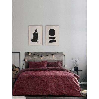 Σετ Παπλωματοθήκη Υπέρδιπλη Zola Bordeaux 225X245 Kocoon