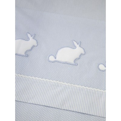 Σετ Σεντόνια Κούνιας Με λάστιχο Rabbit Blue 70X140+15 Kocoon
