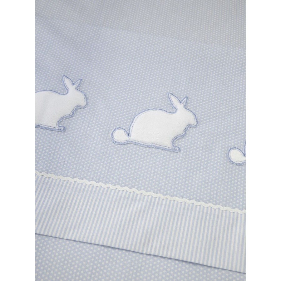 Σετ Σεντόνια Κούνιας Με λάστιχο Rabbit Blue 70X140+15 Kocoon