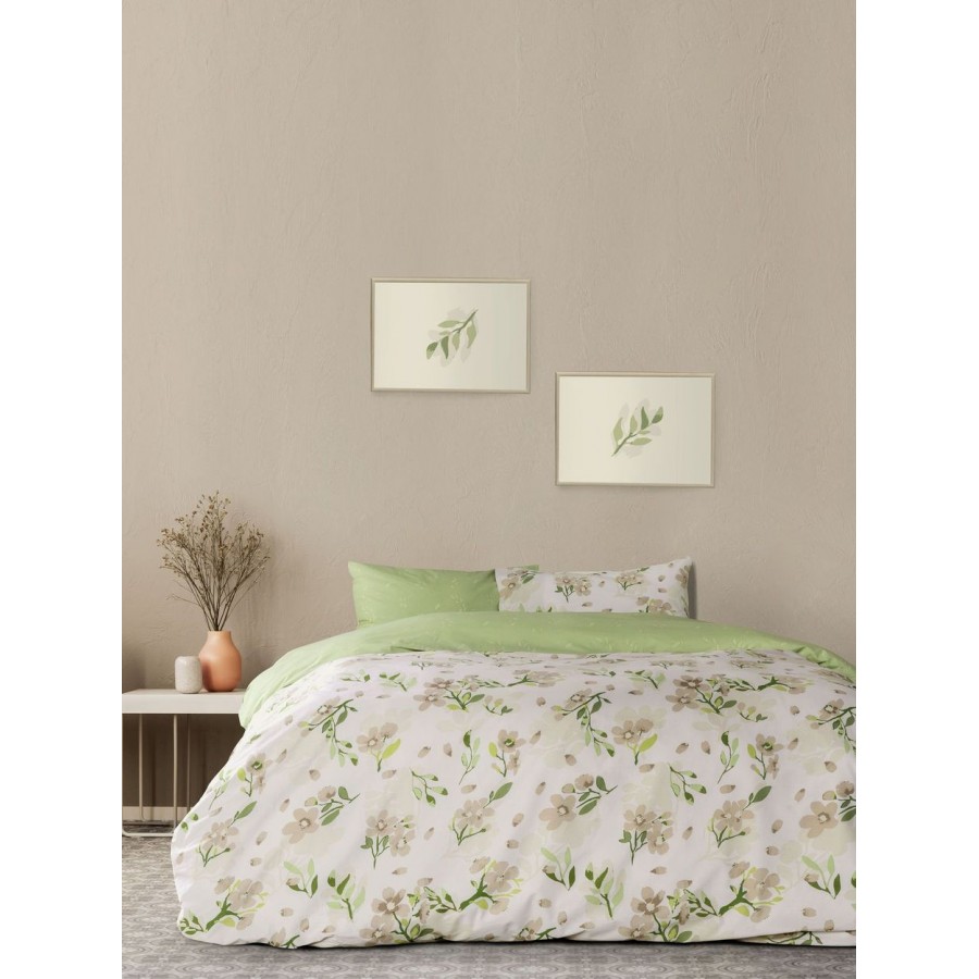 Σετ Σεντόνια Υπέρδιπλα Με Λάστιχο Flor Beige 160X200+32 Kocoon Σετ Σεντόνια Υπέρδιπλα Με Λάστιχο Flor Beige 160X200+32 Kocoon
