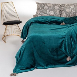 Κουβέρτα Fleece Μονή Berlin Petrol 160X220 Melinen
