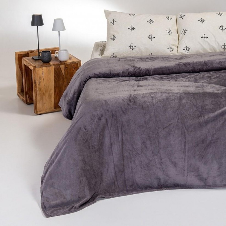 Κουβέρτα Fleece Μονή Tokyo Dark Grey 160X220 Melinen