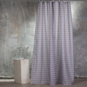 Κουρτίνα Μπάνιου Εμπριμέ Stripe Grey 180X200 Melinen