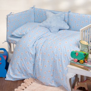 Σεντόνι Λίκνου Mini Stars Sky 85X110 Melinen