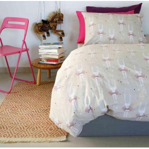 Σετ Μαξιλαροθήκες παιδικές Bunny Beige 50X70 Φανελένια