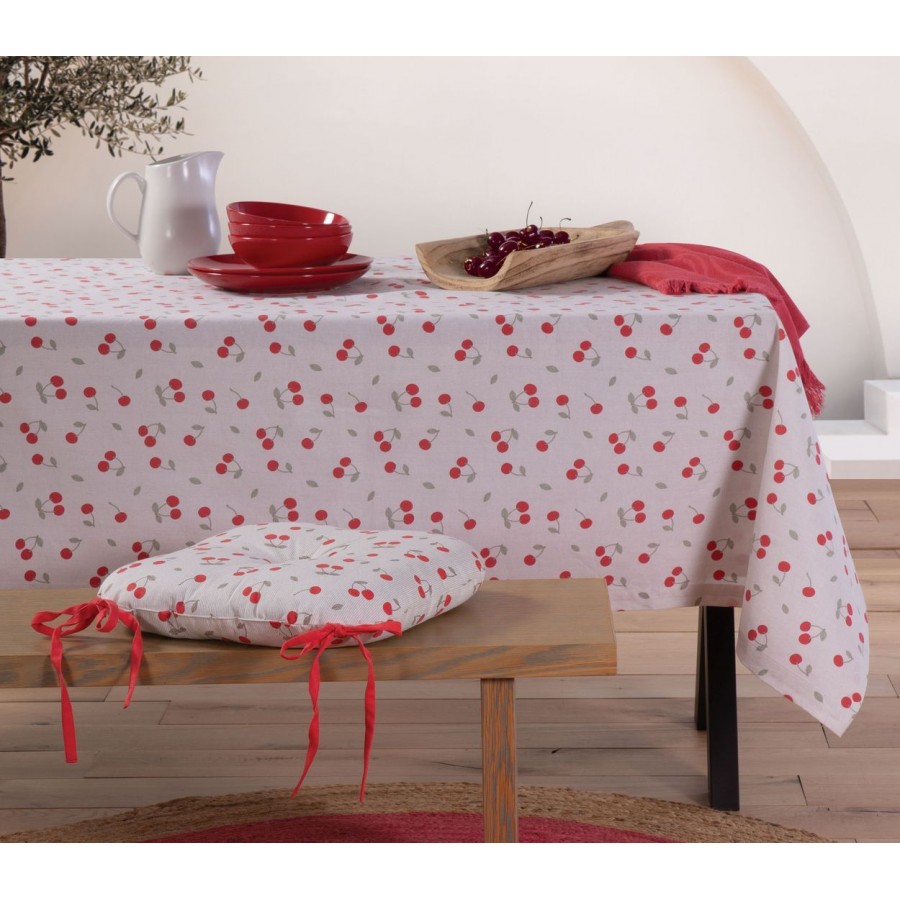 Αλέκιαστο Τραπεζομάντηλο Cherry Love 140X240 Beige Nef-Nef