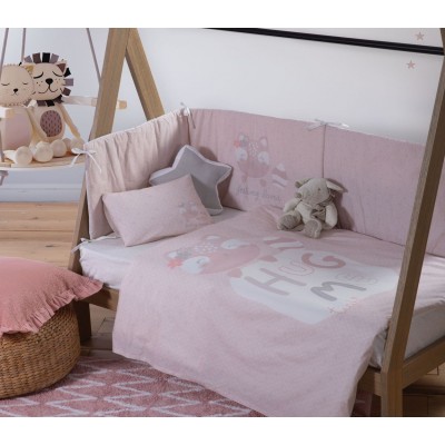 Βρεφικά Σετ Σεντόνια Κούνιας Lovely Fox 120X170 Pink Nef-Nef