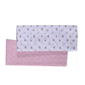 Βρεφικά Σετ Σεντόνια Λίκνου 2Τμχ Star Girls 70X120 Pink Nef-Nef