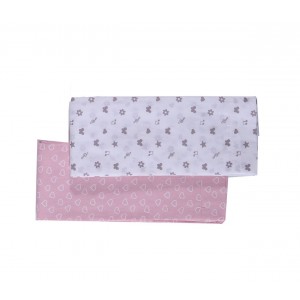 Βρεφικά Σετ Σεντόνια Λίκνου 2Τμχ Star Girls 70X120 Pink Nef-Nef
