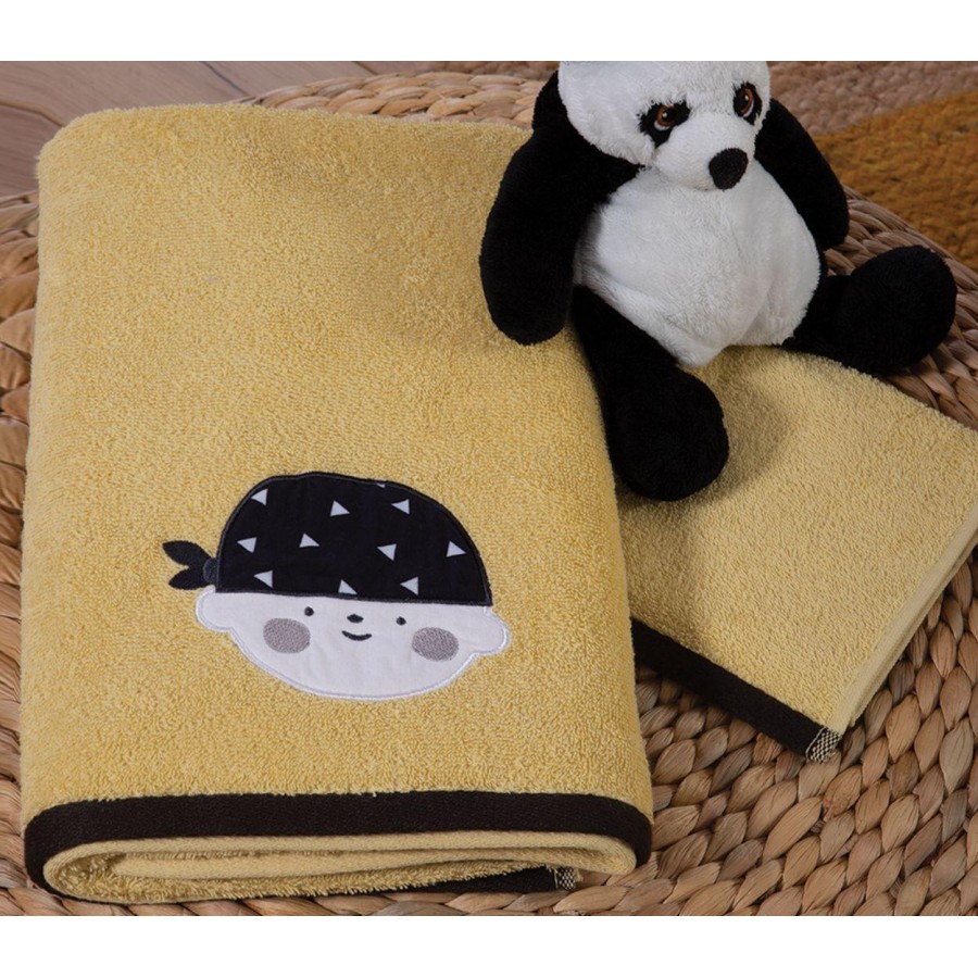 Βρεφικές Πετσέτες Σετ 2Τμχ Rock Star Boy Yellow Nef-Nef