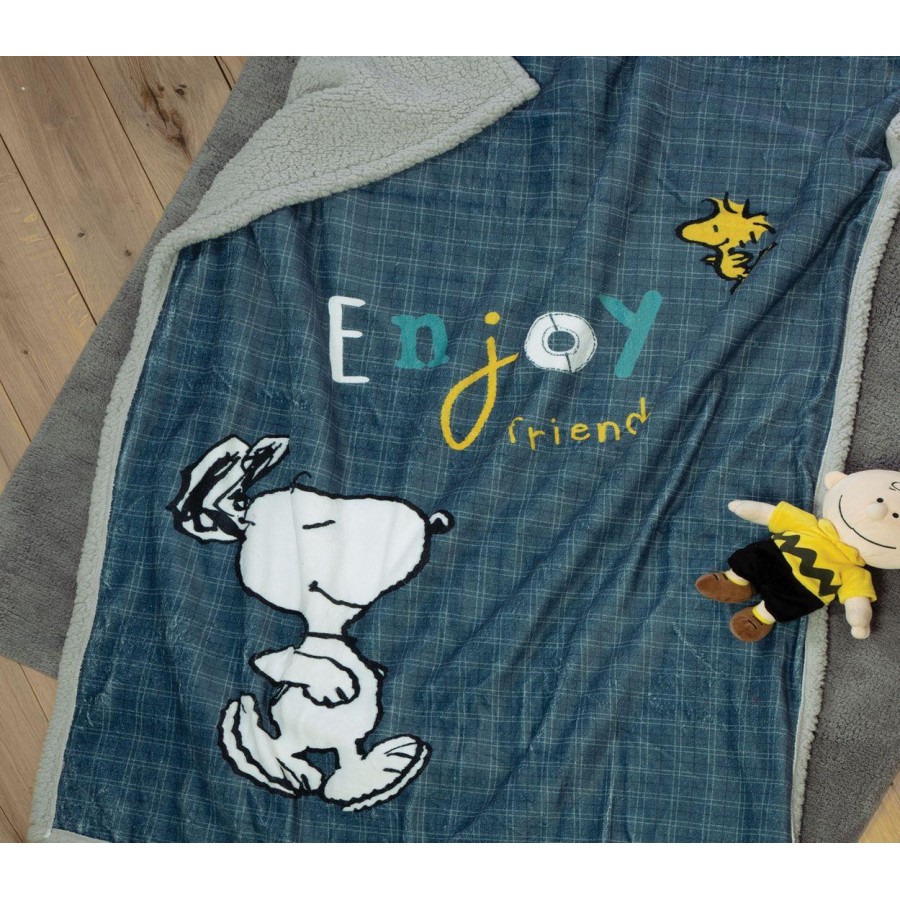 Βρεφική Κουβέρτα Αγκαλιάς Snoopy Enjoy 75X110 Blue Nef-Nef