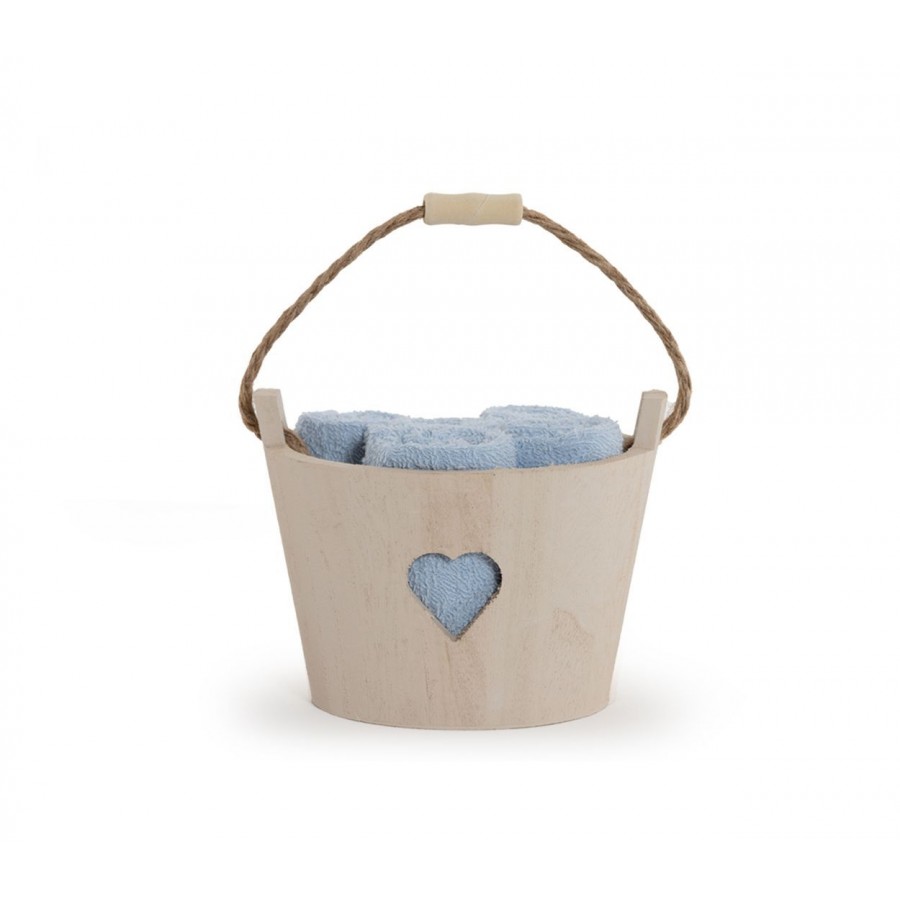 Καλαθάκι Με Λαβέτες Heart Basket Σετ 5Τμχ 30X30 1146-Blue Nef-Nef