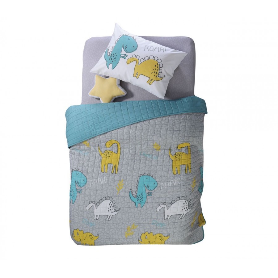 Κουβερλί Μονό Dino Park 180X220 Grey Nef-Nef