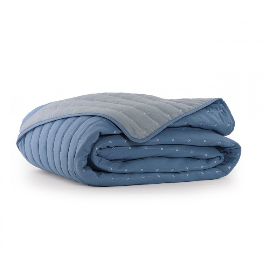 Κουβερλί Υπέρδιπλο Bicolor 22 220X240 Blue Grey Nef-Nef