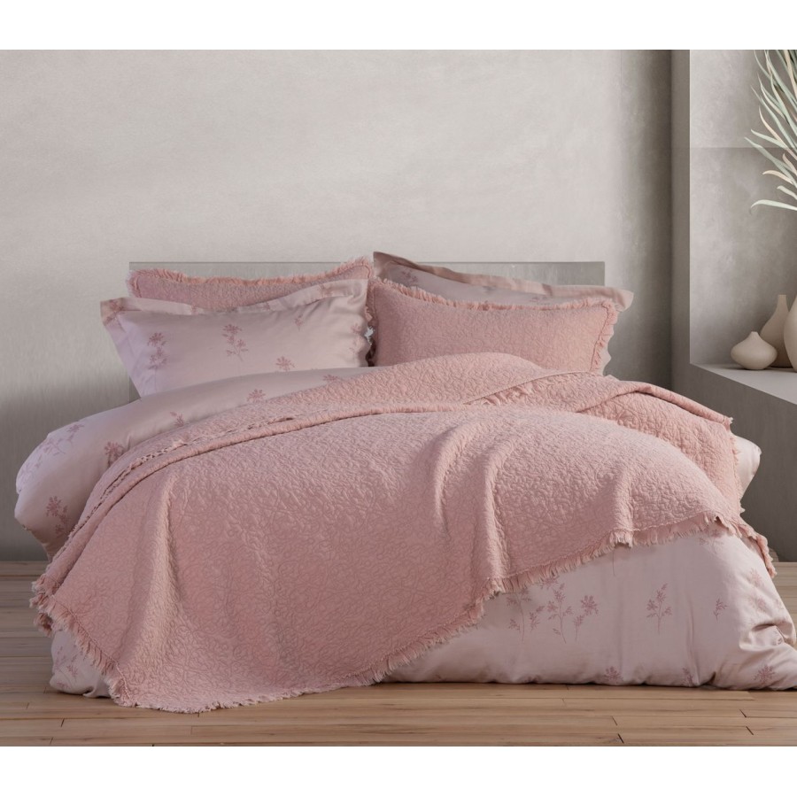 Κουβερλί Υπέρδιπλο Sonia 230X240 Misty Rose Nef-Nef