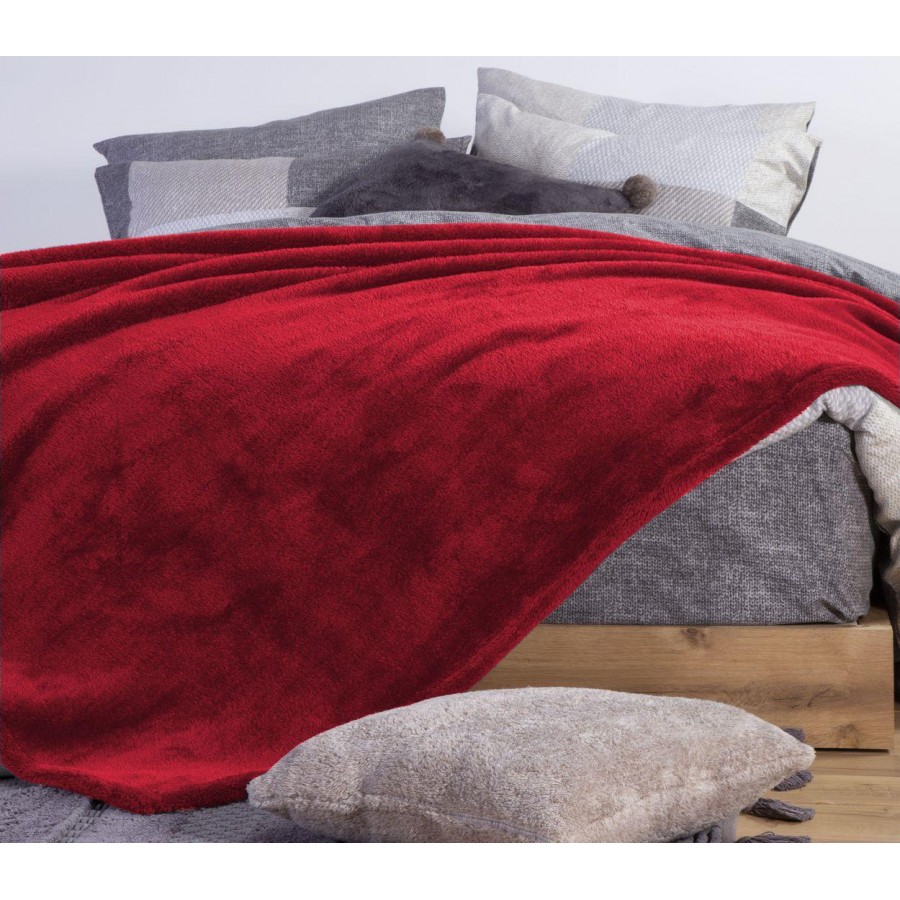 Κουβέρτα Με Γούνα Μονή Nasty 160X220 Red Nef-Nef