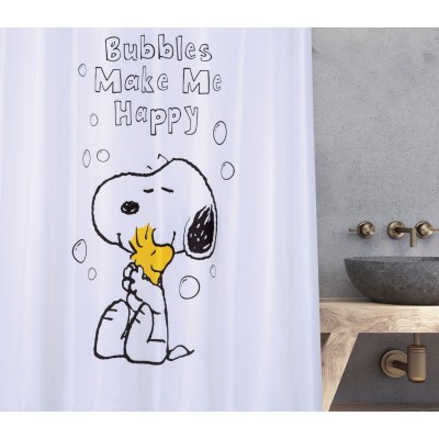 Κουρτίνα Μπάνιου Peanuts 180X180 White Nef-Nef