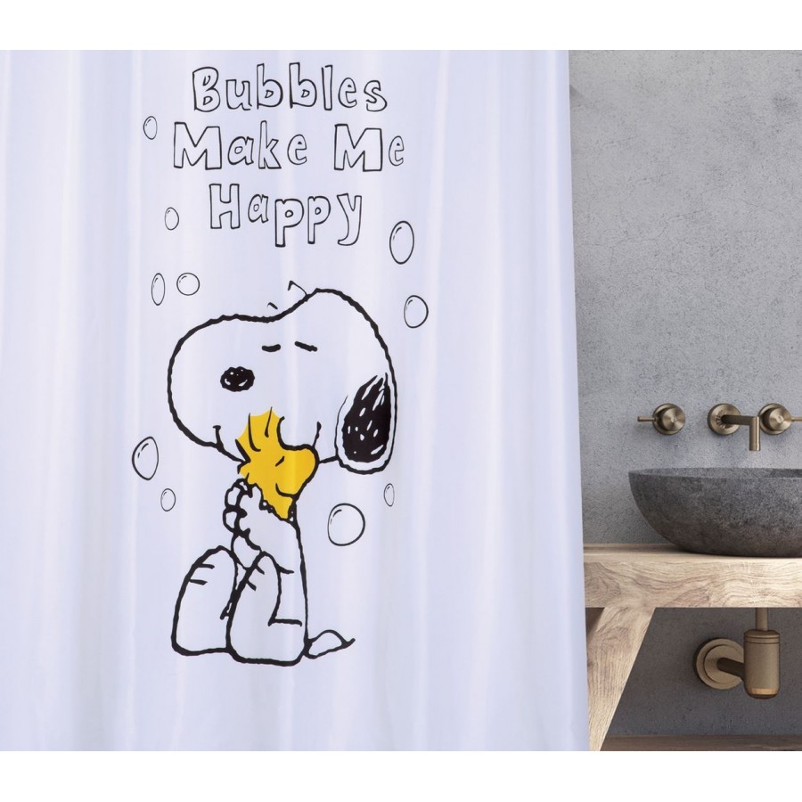 Κουρτίνα Μπάνιου Peanuts 180X180 White Nef-Nef