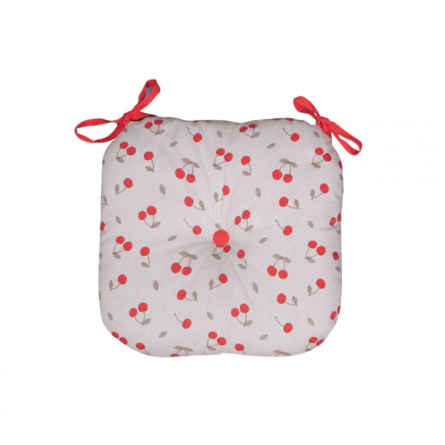 Μαξιλάρι Καρέκλας Cherry Love 40X40 Ecru Red Nef-Nef
