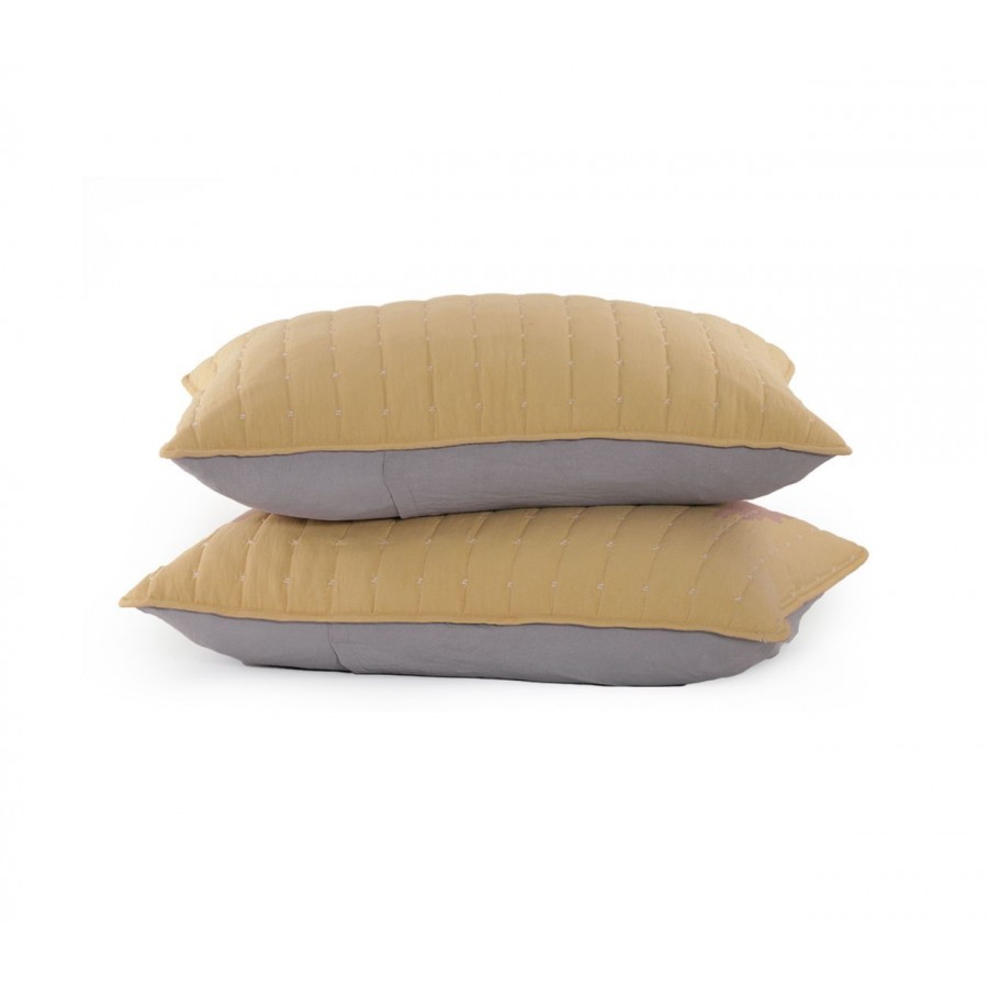 Μαξιλαροθήκη Σετ 2 Τεμαχίων Bicolor 22 52X72 Yellow Grey Nef-Nef