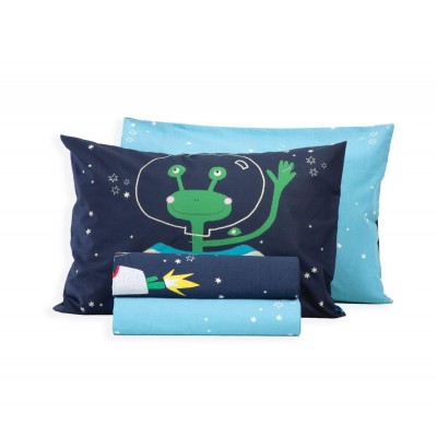 Παιδικά Σεντόνια Μονά Σετ Space Zoo 170X260 D.Blue Aqua Nef-Nef Παιδικά Σεντόνια Μονά Σετ Space Zoo 170X260 D.Blue Aqua Nef-Nef