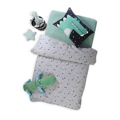 Παιδικά Σετ Σεντόνια Moνά Cute Crocodile 170X260 Beige Green Nef-Nef