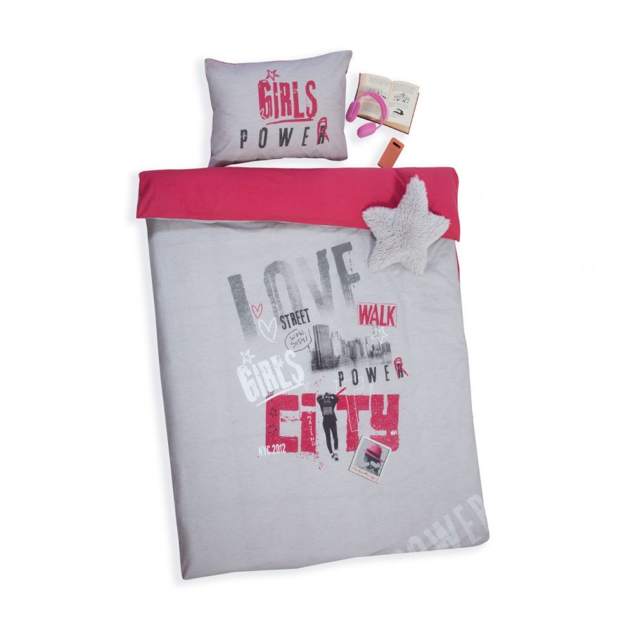 Παιδική Πάπλωματοθήκη Μονή Σετ City Girls Power 160X220 Pink Nef-Nef