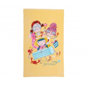 Πετσέτα Θαλάσσης Τυπωτή Crazy Summer Girls Yellow 70X120 Nef-Nef