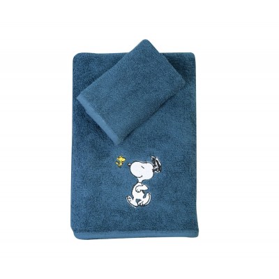 Πετσέτες Σετ 2 Τεμαχίων Snoopy Enjoy 30X50-70X140 Blue Nef-Nef
