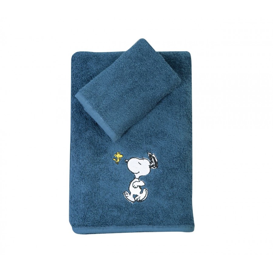 Πετσέτες Σετ 2 Τεμαχίων Snoopy Enjoy 30X50-70X140 Blue Nef-Nef