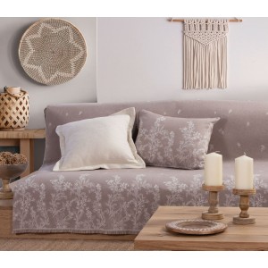 Ριχτάρι Τριθέσιου Καναπέ Salvia Beige Ecru 170X300 Nef-Nef