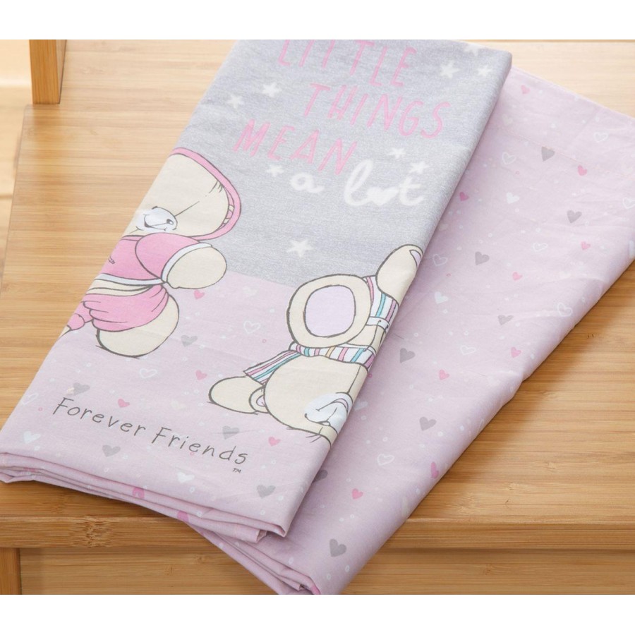 Σεντόνι Λίκνου 2 Τεμαχίων Forever Friends Little Things 70X120 Pink Grey Nef-Nef Σεντόνι Λίκνου 2 Τεμαχίων Forever Friends Little Things 70X120 Pink Grey Nef-Nef