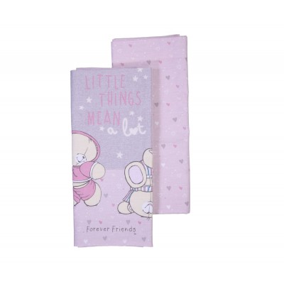 Σεντόνι Λίκνου 2 Τεμαχίων Forever Friends Little Things 70X120 Pink Grey Nef-Nef Σεντόνι Λίκνου 2 Τεμαχίων Forever Friends Little Things 70X120 Pink Grey Nef-Nef