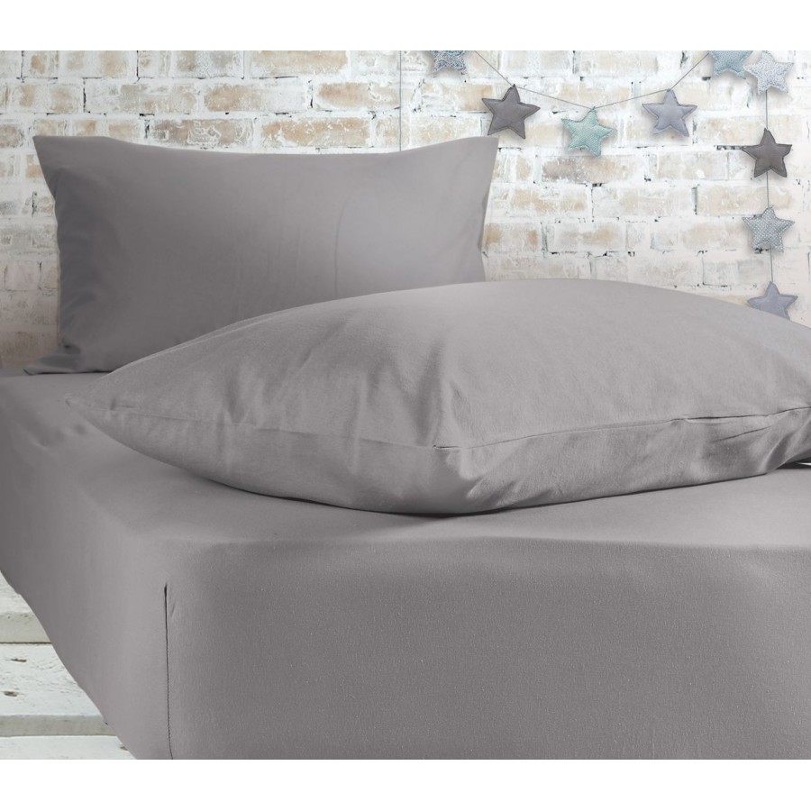 Σεντόνι Μακό King Size Jersey 180X200+35 726-Light Gray Nef-Nef