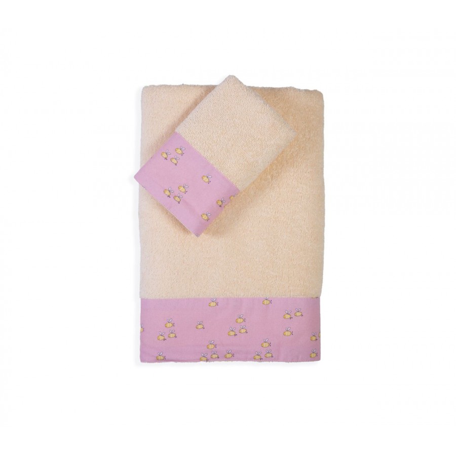 Σετ Πετσέτες 2 Τεμαχίων Country Park 30X50-70X140 Ecru Pink Nef-Nef